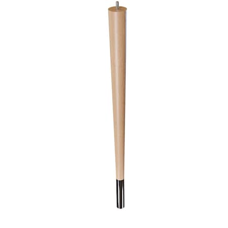 24 Round Tapered Leg With Bolt And 4 Chrome Ferrule - Hardwood